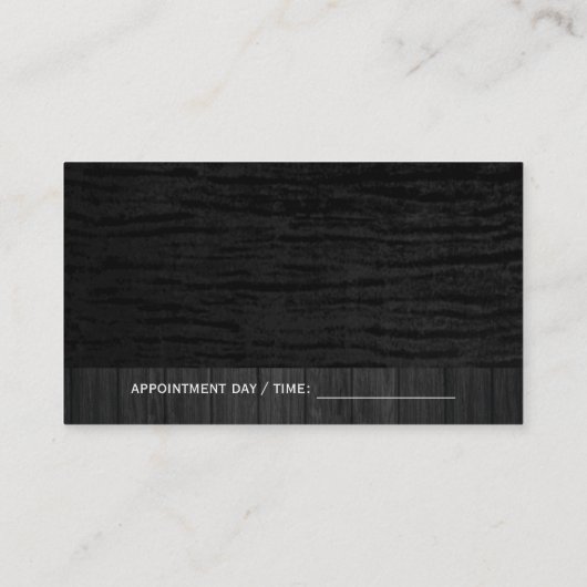 zwart fluweel | houtversiering visitekaartje (Achterkant)