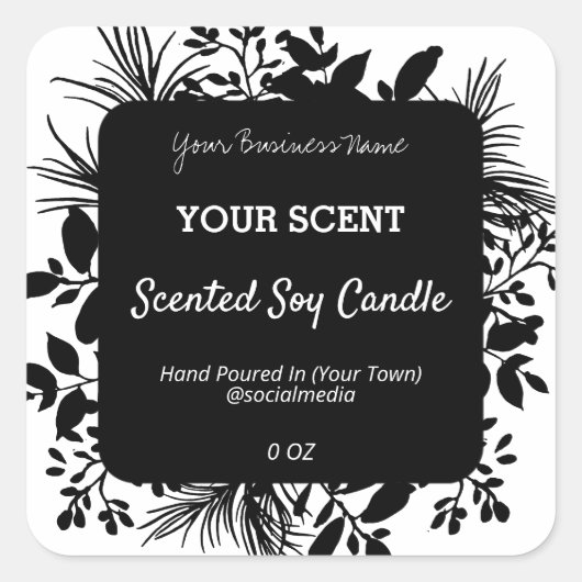 Zwart Foliage Product Labels (Voorkant)