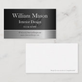 Zwart Folie- en staaleffect, Monogram Visitekaartj Visitekaartje (Voorkant / Achterkant)