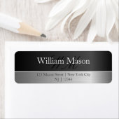 Zwart Folie & Geborsteld staal Monogram Adreslabel Etiket (Insitu)