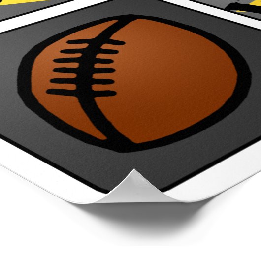 Zwart Football Poster (Hoek)