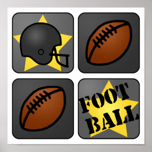 Zwart Football Poster