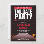 Zwart Football Tailgate Party Kaart (Voorkant)
