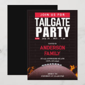 Zwart Football Tailgate Party Kaart (Voorkant / Achterkant)
