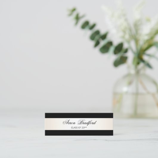 Zwart Formal Afstuderen Naam Kaart behuizing Contactkaartje (Staand voorkant)