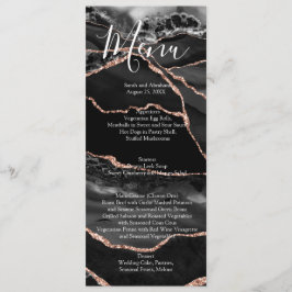 Zwart Formal Minimalistisch Fancy Luxe Bruiloft Me Menu