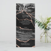 Zwart Formal Minimalistisch Fancy Luxe Bruiloft Me Menu (Staand voorkant)