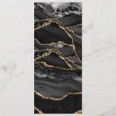 Zwart Formal Minimalistisch Fancy Luxe Bruiloft Me Menu (Achterkant)