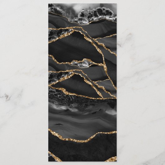 Zwart Formal Minimalistisch Fancy Luxe Bruiloft Me Menu (Achterkant)