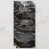 Zwart Formal Minimalistisch Fancy Luxe Bruiloft Me Menu (Voorkant / Achterkant)