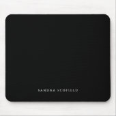 Zwart Formeel Gepersonaliseerd Eenvoudig Muismat (Voorkant)