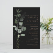 Zwart formeel minimaal eucalyptusprogramma (Staand voorkant)