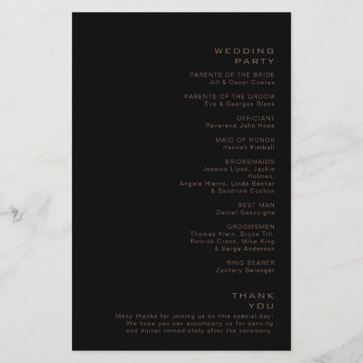 Zwart formeel minimaal eucalyptusprogramma (Achterkant)