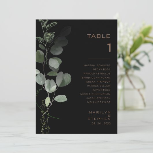 Zwart formeel minimumaantal zitplaatsen kaart (Staand voorkant)