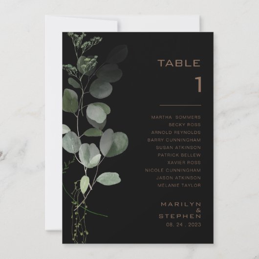 Zwart formeel minimumaantal zitplaatsen kaart (Achterkant)