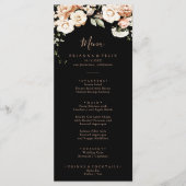 Zwart Formeel Royal Floral diner Menu (Voorkant)