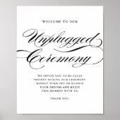 Zwart Formele Calligrafie Unplugged Ceremonie Poster (Voorkant)