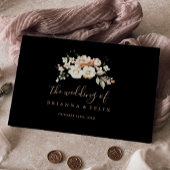 Zwart Formele Koninklijke Bloemen Bruiloft Gastenboek