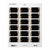 Zwart Formele Koninklijke Bloemen Bruiloft RSVP Ad Etiket (Full Sheet)