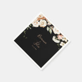Zwart Formele Koninklijke Bloemen Bruiloft Servet (Hoek)