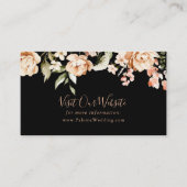Zwart Formele Koninklijke Bloemen Bruiloft Website Informatiekaartje (Voorkant)