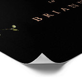 Zwart Formele Koninklijke Bloemen Bruiloft Welkoms Poster (Hoek)