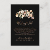 Zwart Formele Koninklijke Bloemen Bruiloft Wishing Informatiekaartje (Voorkant)