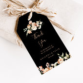 Zwart Formele Royal Floral bruiloft dank u Cadeaulabel