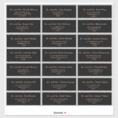 Zwart Formele Royal Wedding Gast Adres Label (Vel)