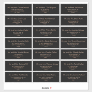 Zwart Formele Royal Wedding Gast Adres Label