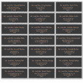 Zwart Formele Royal Wedding Gast Adres Label (Voorkant)