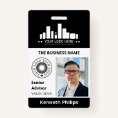 Zwart Foto & 2 Logo's Medewerker ID Badge (Voorkant)