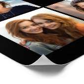 Zwart Foto Collage Aangepaste Monogram Poster (Hoek)