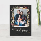 Zwart Foto Gevouwen Vakantie Kaarten (Voorkant)