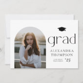 Zwart foto van minimalistische Arch-foto-Afstudere Aankondiging (Voorkant)