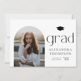 Zwart foto van minimalistische Arch-foto-Afstudere Aankondiging