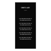 Zwart Foto Viering van Life Memorial Program Reclamekaart (Achterkant)