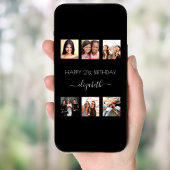 Zwart fotocollage BFF vrienden verjaardagsfeestje Poster