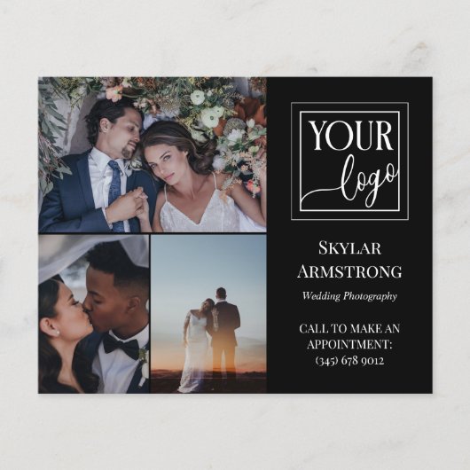 Zwart Fotocollage Logo Professionele Fotograaf Flyer (Voorkant)