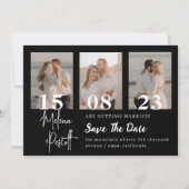 Zwart fotocollage opslaan Datum Kaart (Voorkant)