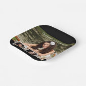 Zwart fotocollage verjaardagsfeestje papieren bordje (Gebogen)