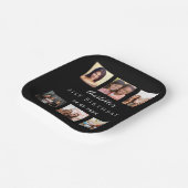 Zwart fotocollage verjaardagsfeestje papieren bordje (Gebogen)