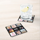 zwart fotocollage voor 90ste verjaardagsfeestje kartonnen onderzetters (Insitu)