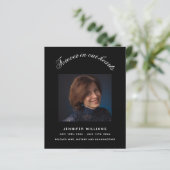 Zwart fotoelegant begrafenisprogramma (Staand voorkant)