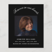 Zwart fotoelegant begrafenisprogramma (Voorkant)