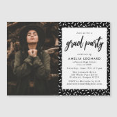 Zwart | Fotogradatie met scripts Magnetische Uitnodiging (Voorkant)