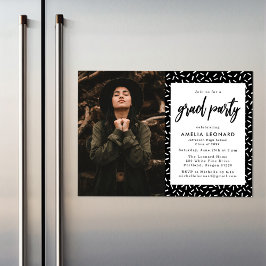 Zwart | Fotogradatie met scripts Magnetische Uitnodiging