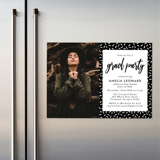 Zwart | Fotogradatie met scripts Magnetische Uitnodiging