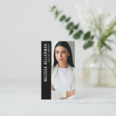 Zwart Fotologo Verticaal Visitekaartje (Staand voorkant)