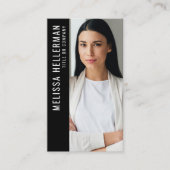 Zwart Fotologo Verticaal Visitekaartje (Voorkant)
